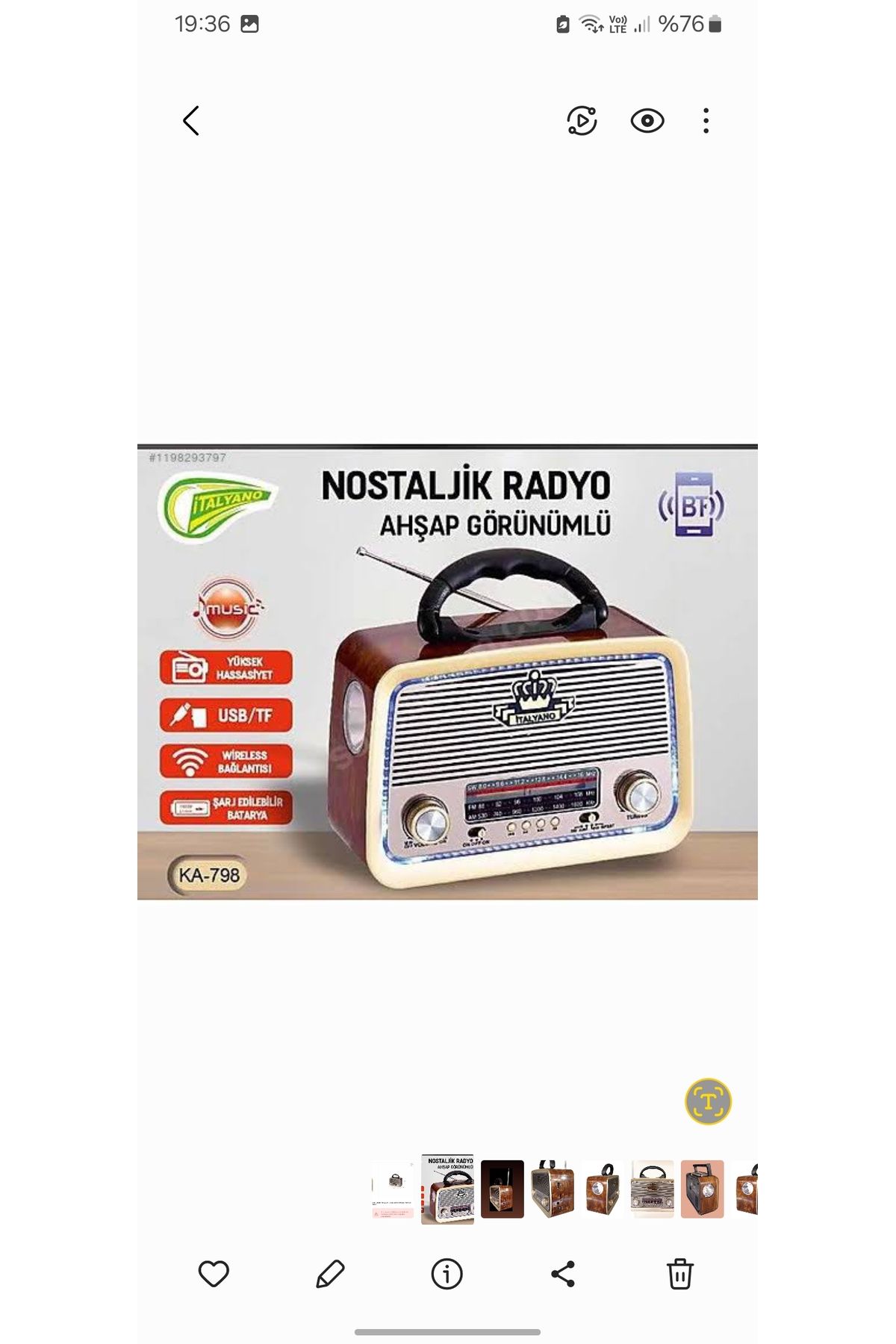 ASPARTAM Nostaljik RadyoUSB/SD/MP3/Bluetooth...