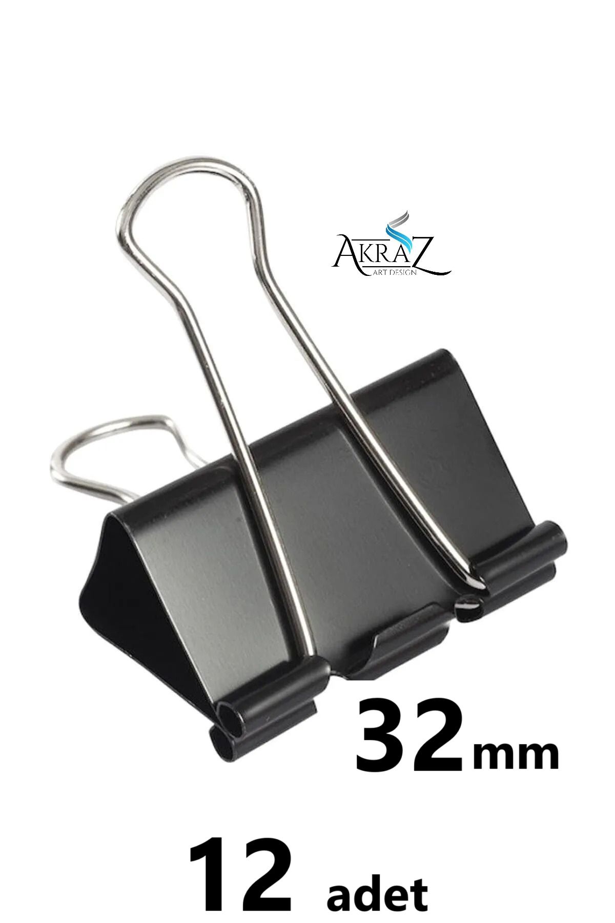 Akraz Art Design Metal doublekıskaç klips siy...