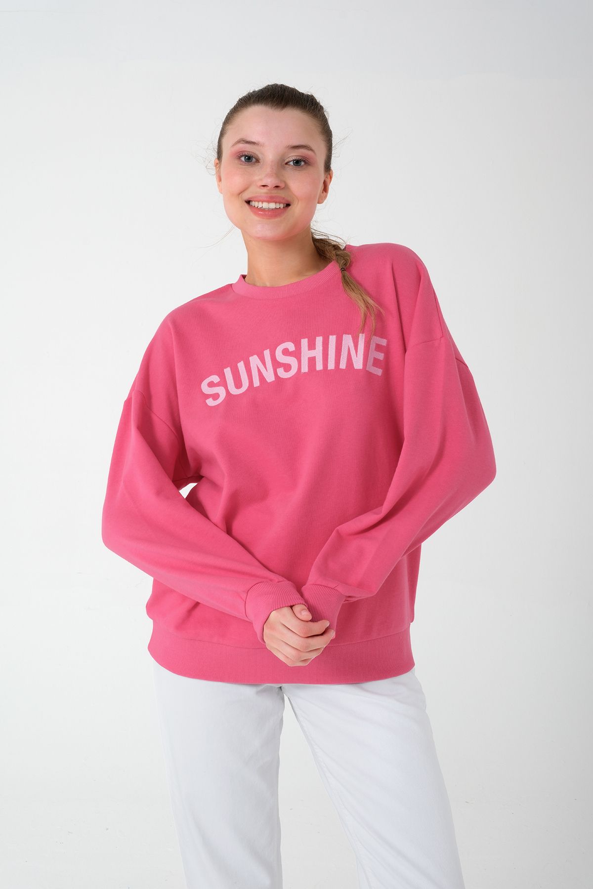 Kyron KADIN SUNSHINE BASKILISWEATSHİRT-PEMBE