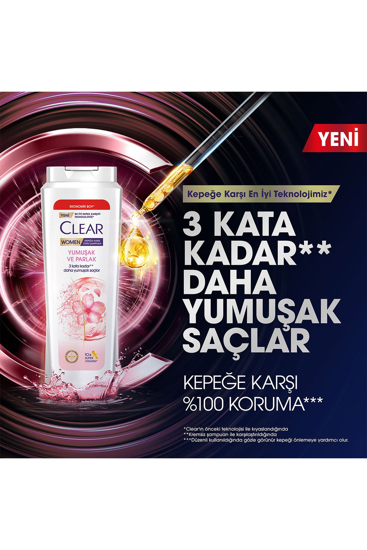 Kepeğe Karşı Etkileyici Besleyici Şampuan Yumuşak Parlak Kiraz Çiçeği Esansı 600 ml X3