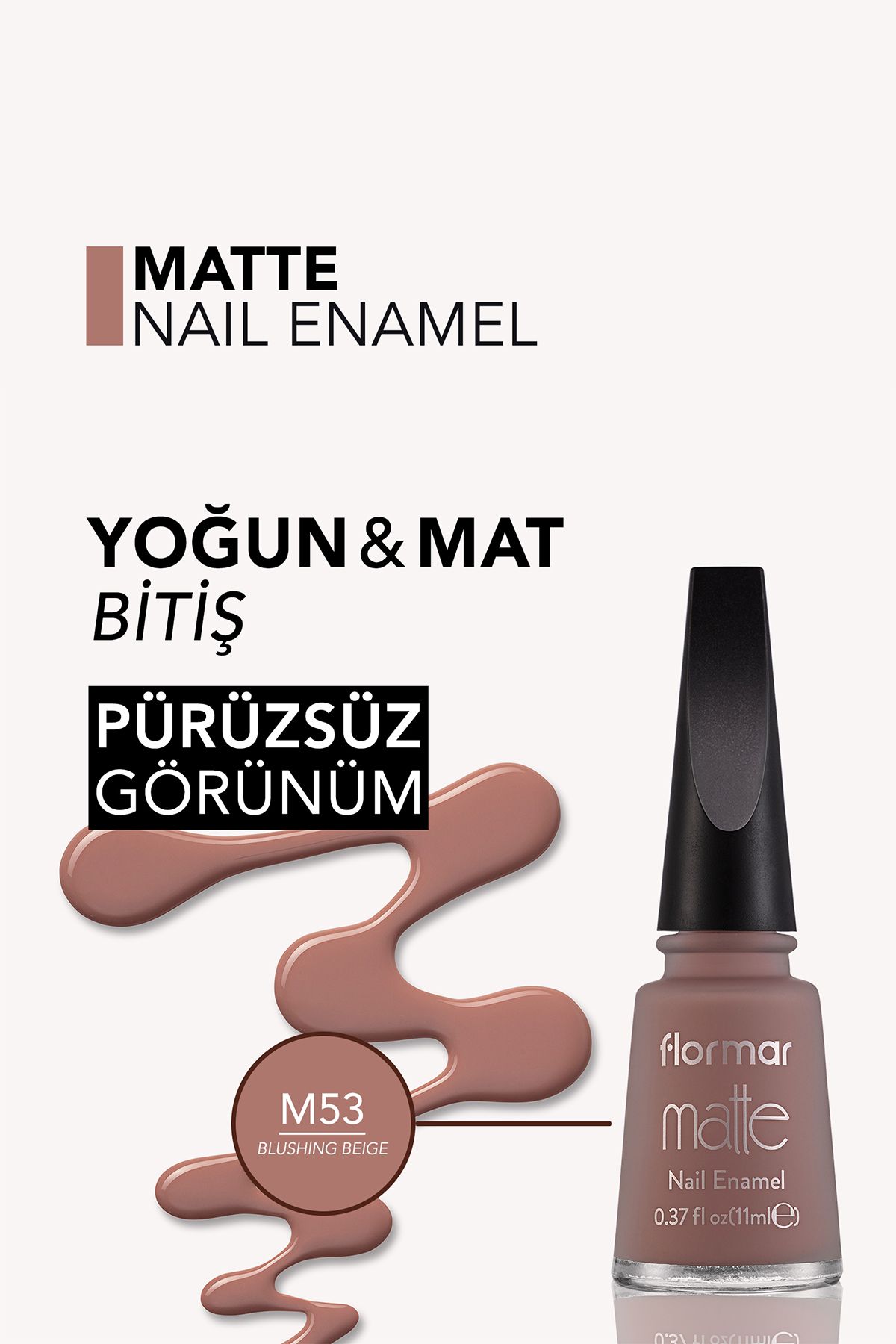 Mat Oje - Bej - Matte Nail Enamel Blushing Beige 8690604590421