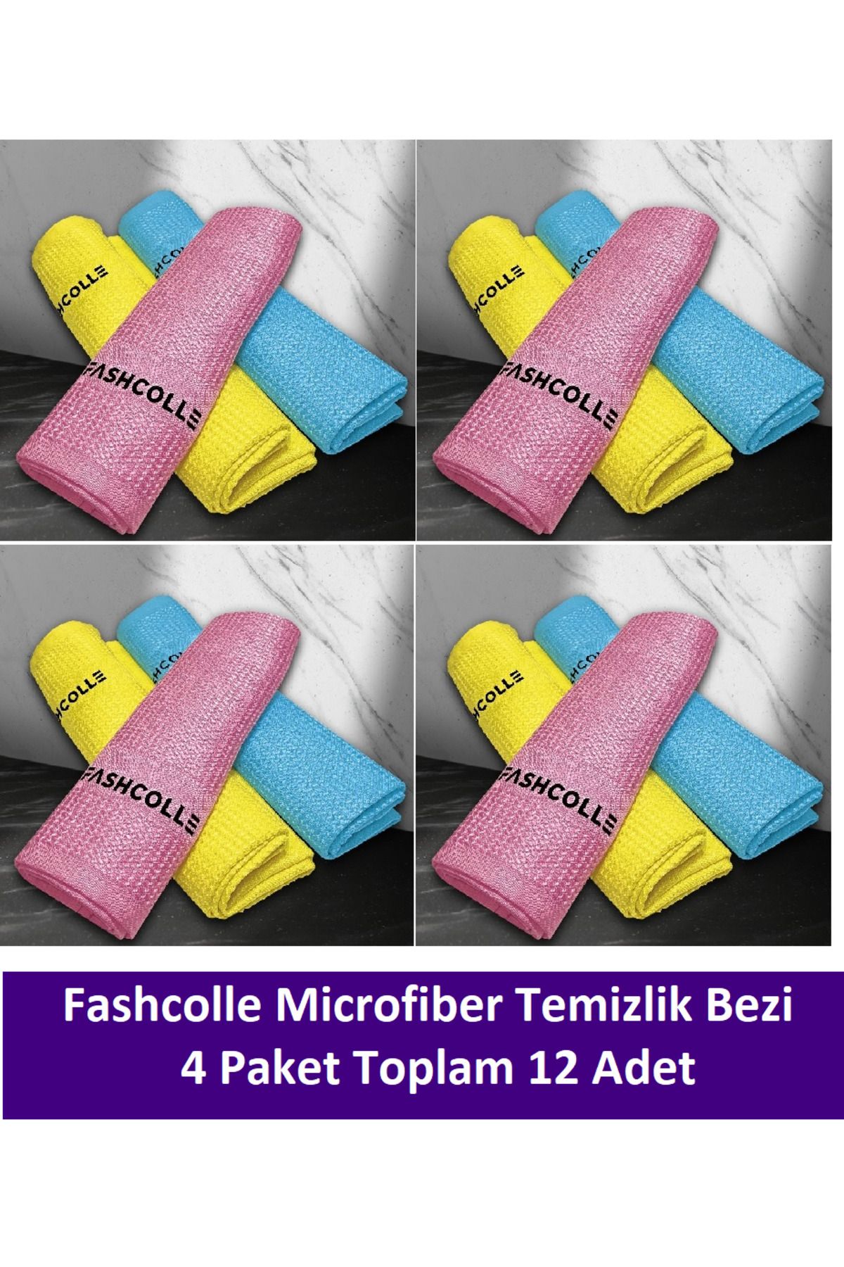 FashcolleMikrofiber TemizlikBezi 3'lü x 4 Pak...