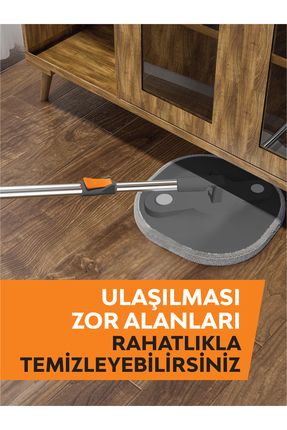 Temiz&kirli Suyu Ayırma Temizlik Seti Mop/paspas 1 Adet Yedek Mop Bez Image 0