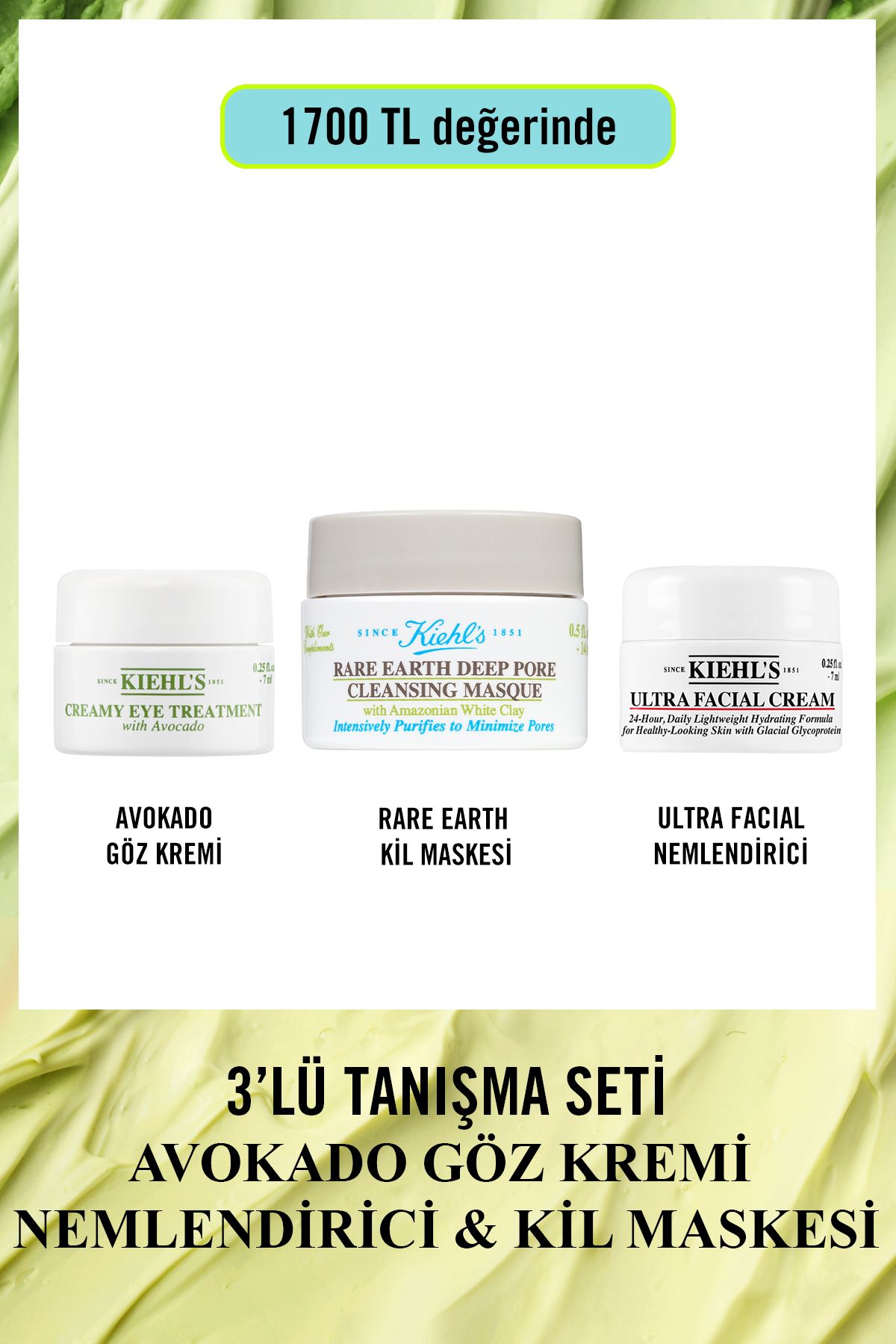 Kiehl'sAvokado Göz Kremi,Nemlendirici & Kil M...