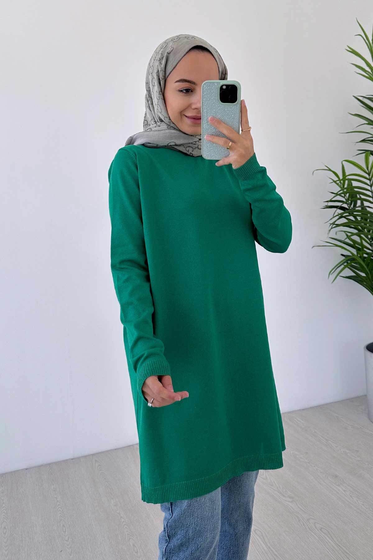 Basic Merserize Tunik - Yeşil