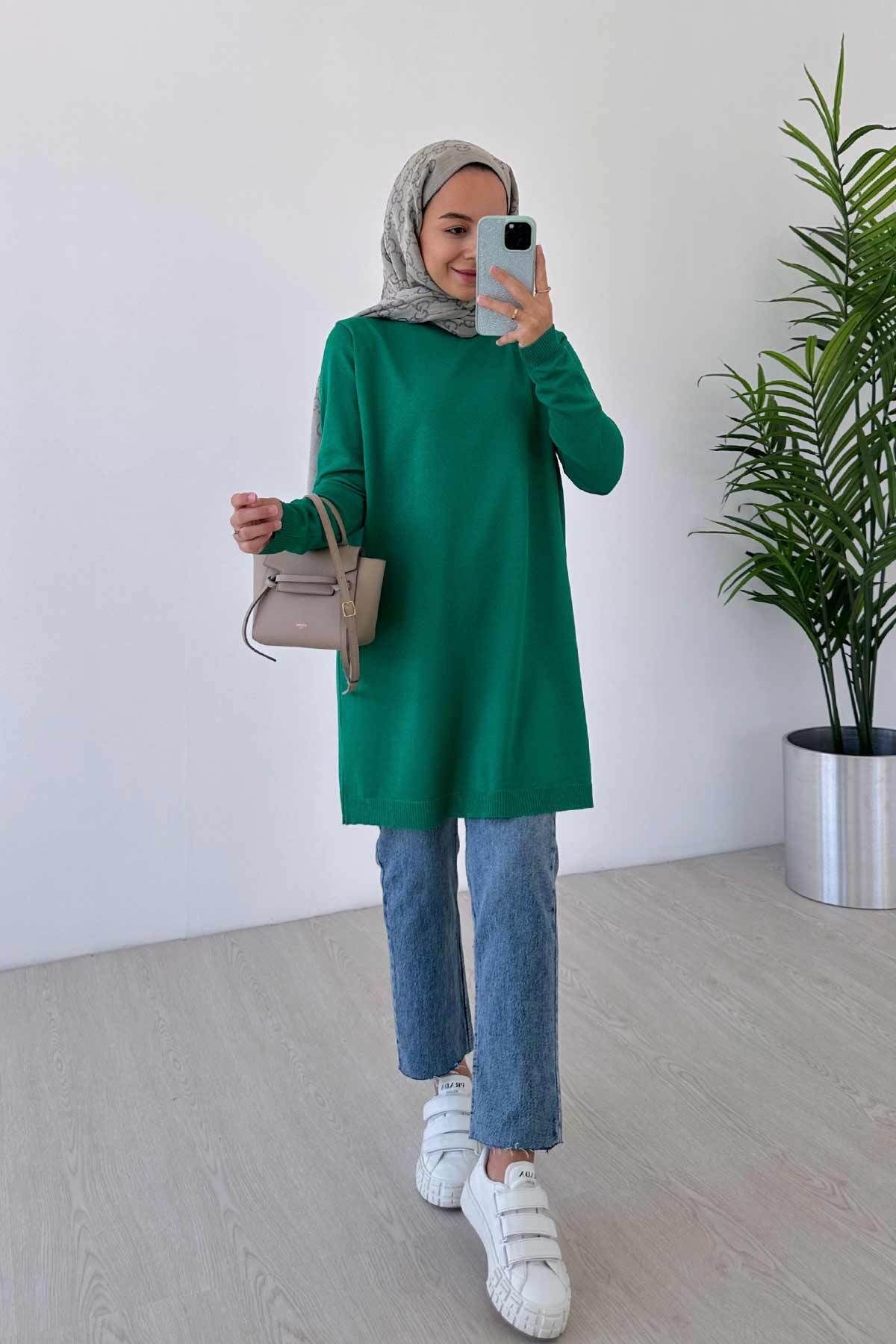 Basic Merserize Tunik - Yeşil