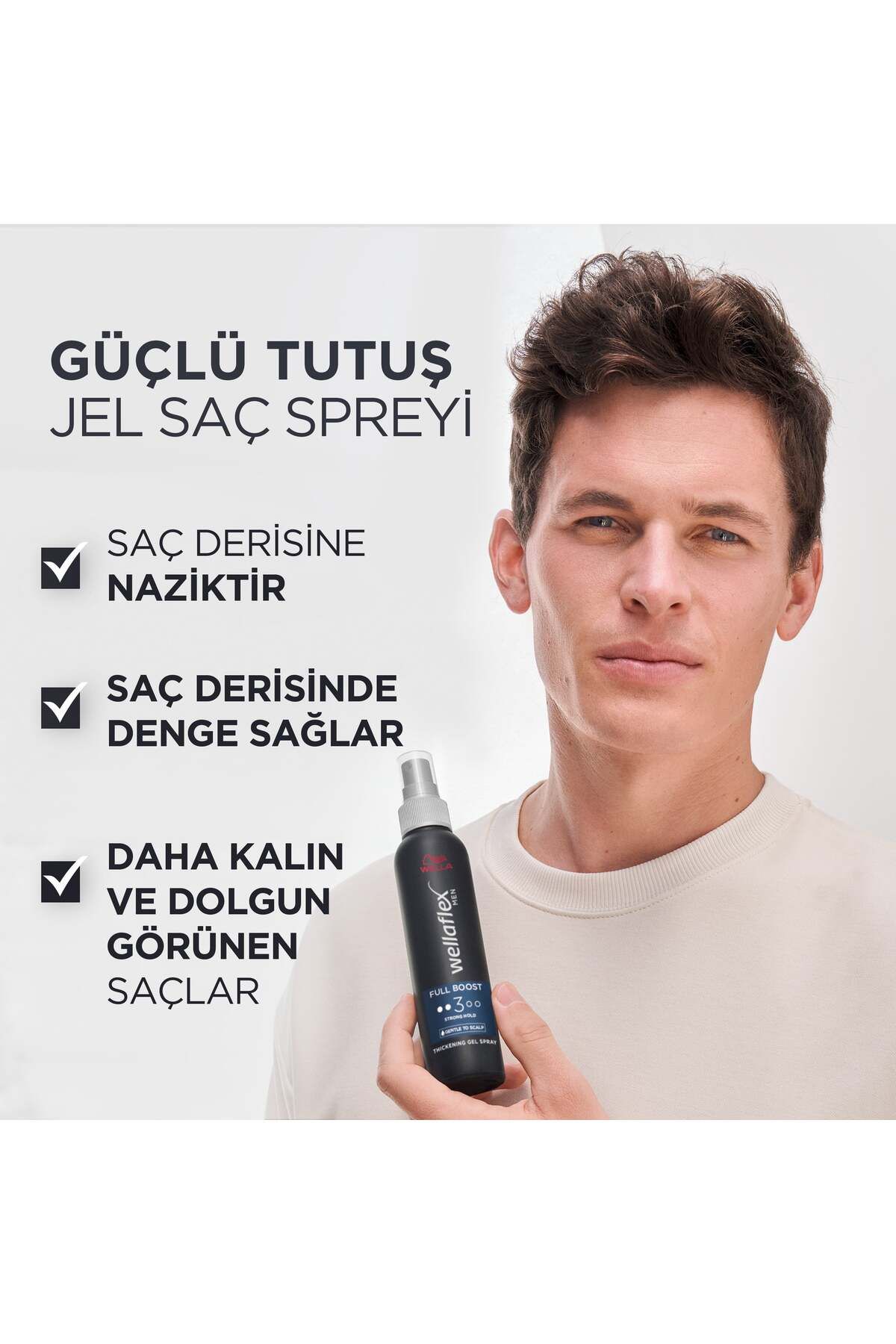 Wellaflex Men Full Boost Thickening Daha Kalın Telli Ve Dolgun Görünümlü Saçlar İçin Kafein İçeren G