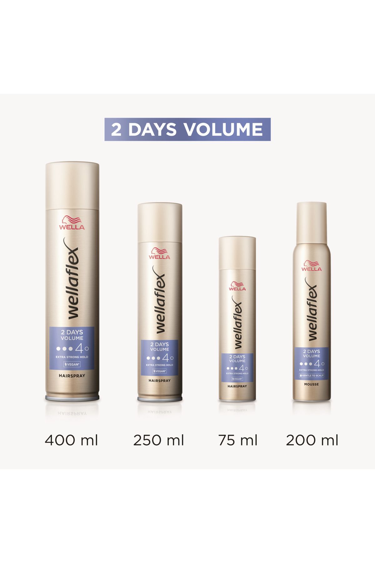 Wellaflex 2 Days Volume 2 Gün Boyunca Hacim Veren Saç Spreyi Extra Strong Hold - 75 ml