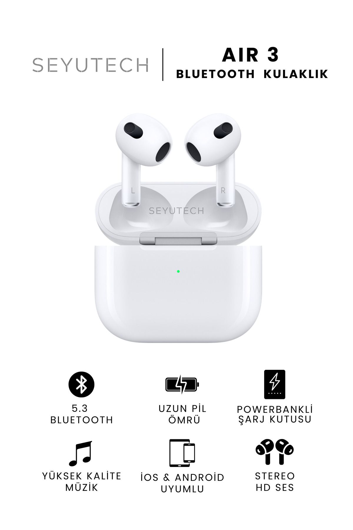 SEYUTECHAir 3 BluetoothKulaklık Ios Ve Androi...