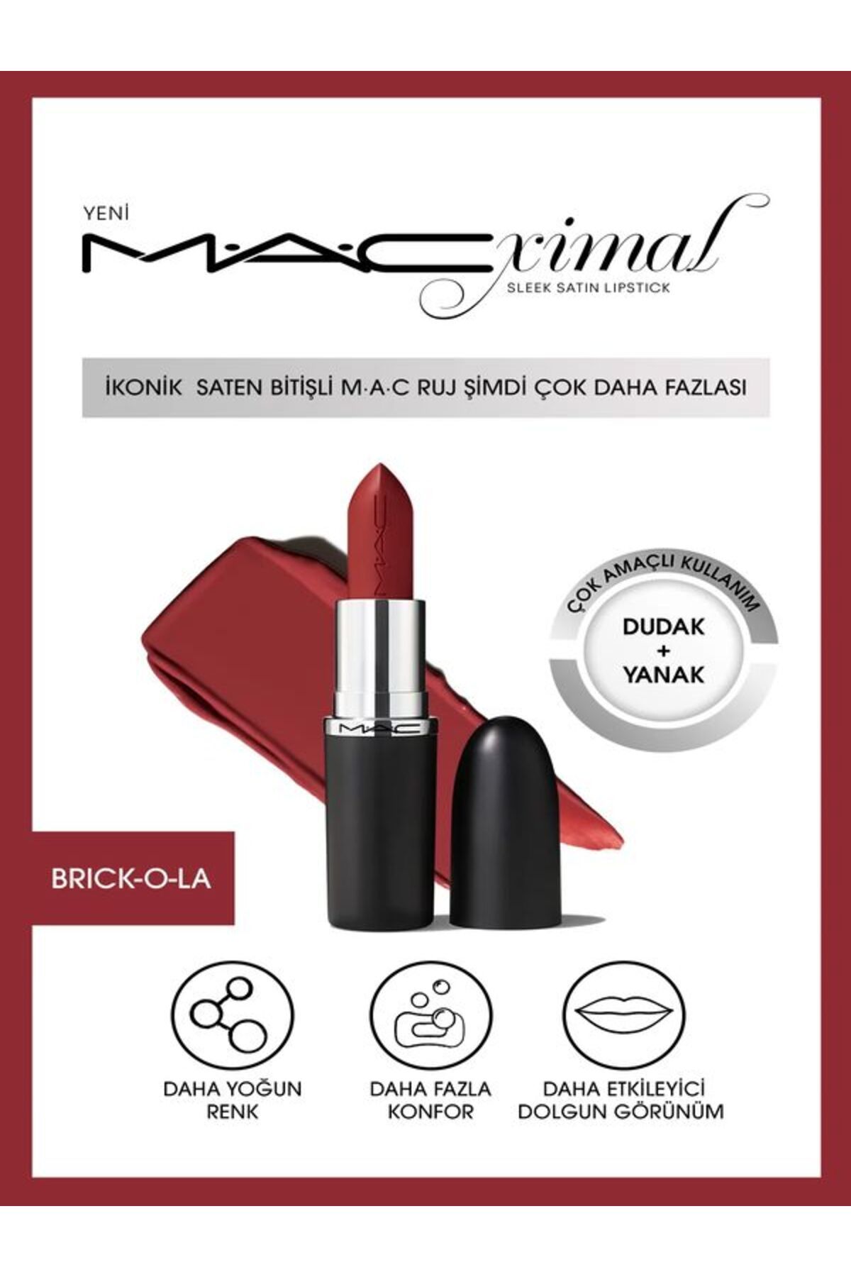 Mac MACximal Sleek SatinLipstick İkonik Saten...