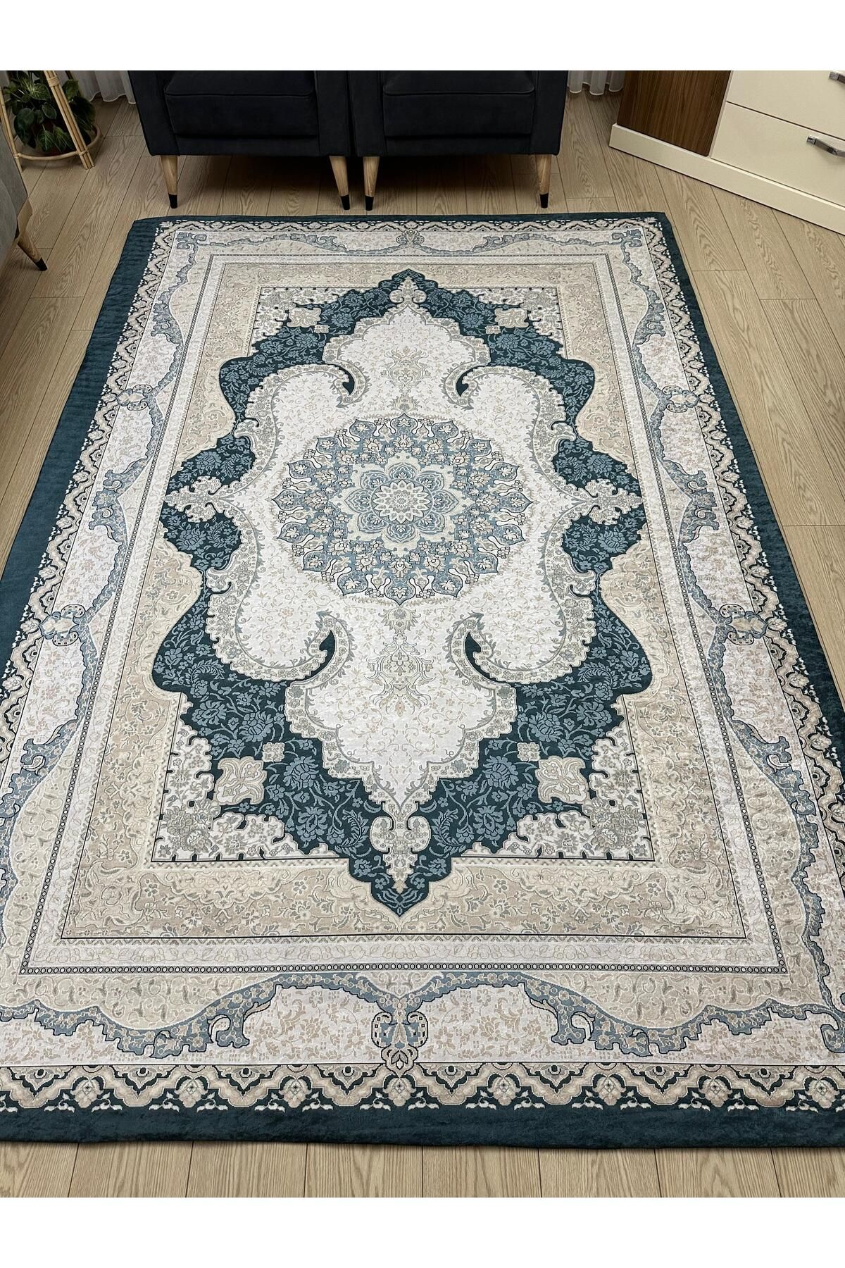 Süngersiz Halı Örtüsü - Lastikli - Yıkanabilir - Dijital Baskı - Ölçü 6m² 200x300 Cm Filistin