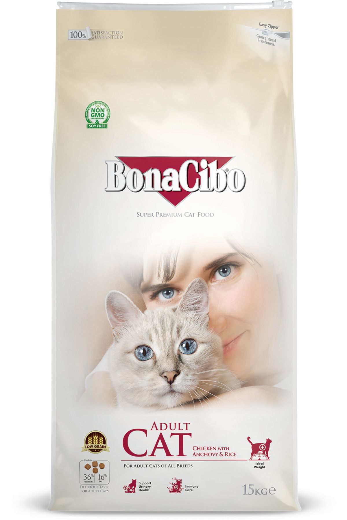 Adult Cat 15 Kg Tavuklu (Hamsi ve Pirinç eşliğinde) Yetişkin Kedi Maması