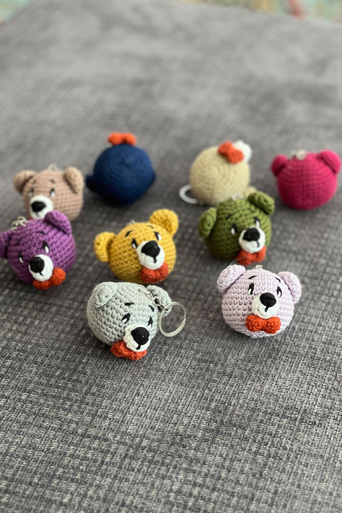 Unisex Anahtarlık Çanta Aksesuarı, El Yapımı, Amigurumi, Örgü, Organik Oyuncak Hediyelik Çanta Süsü