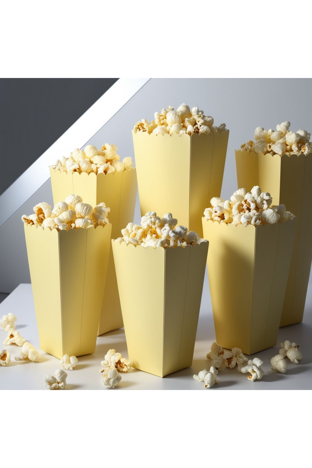 Popcorn Kutusu ( Mısır  - Cips Kutusu ) 8 Adet Sarı