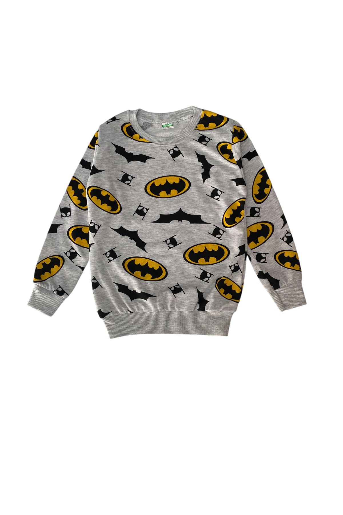 Erkek Çocuk Pamuklu Gri Batman Desen Pijama Takımı