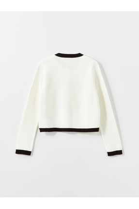 Bisiklet Yaka Kadın Triko Hırka Image 1