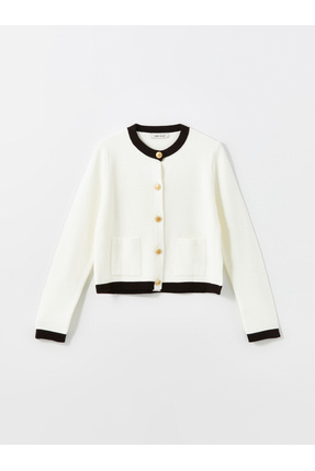 Bisiklet Yaka Kadın Triko Hırka Image 0