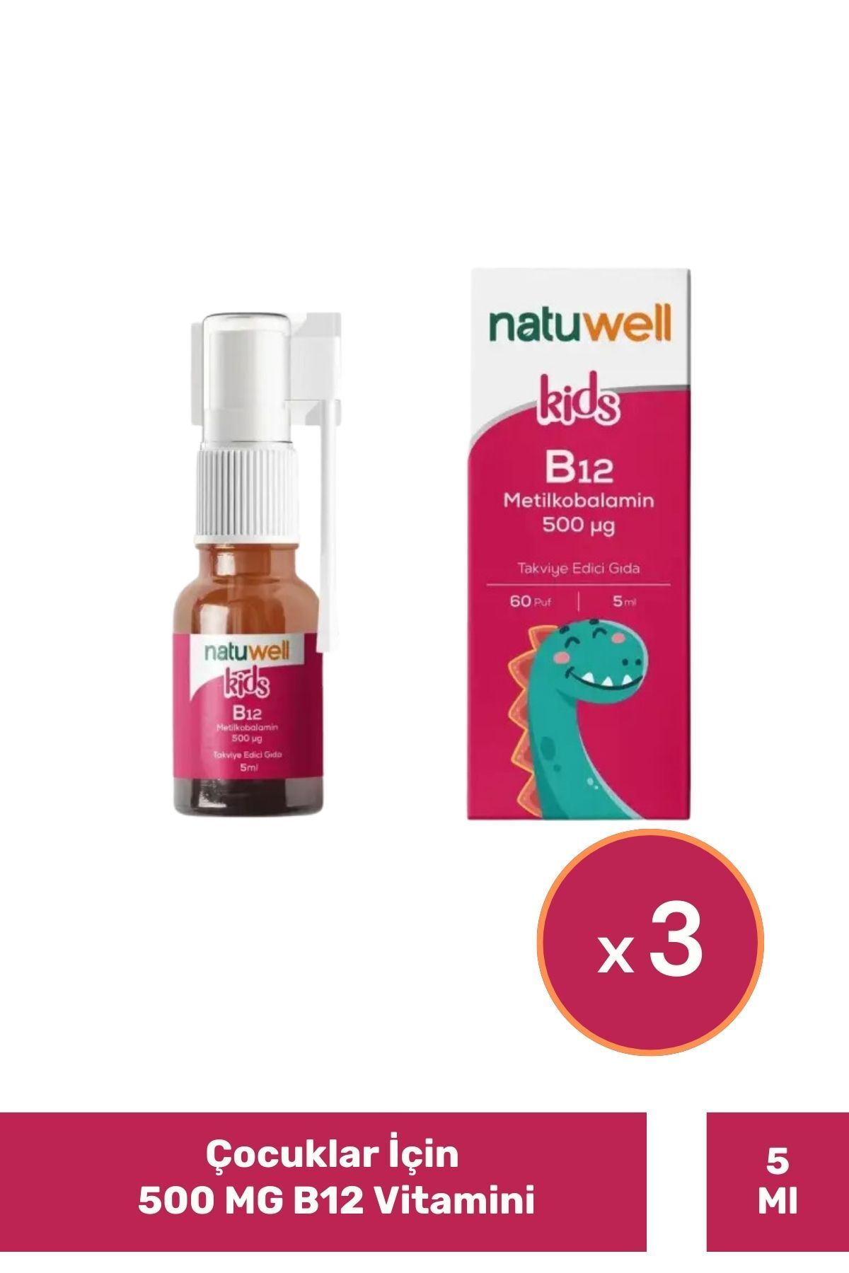 Natuwell Kids B12Metilkobalamin Sprey 5 ml-3...