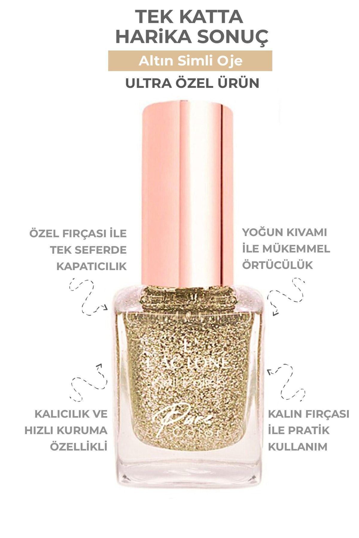 Altın Simli Oje Nail Polish 319