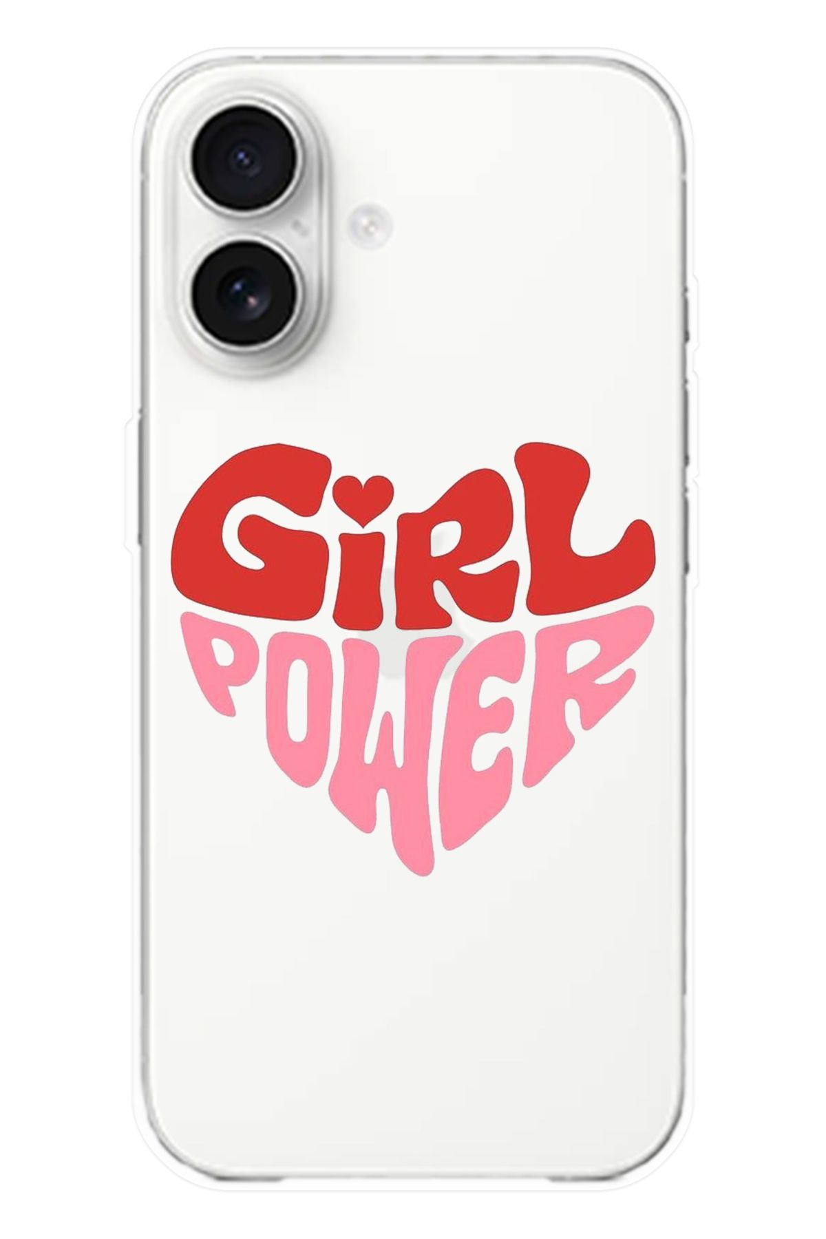 WANNA PROTECT iPhone 16Şeffaf Kalp Girl Power...