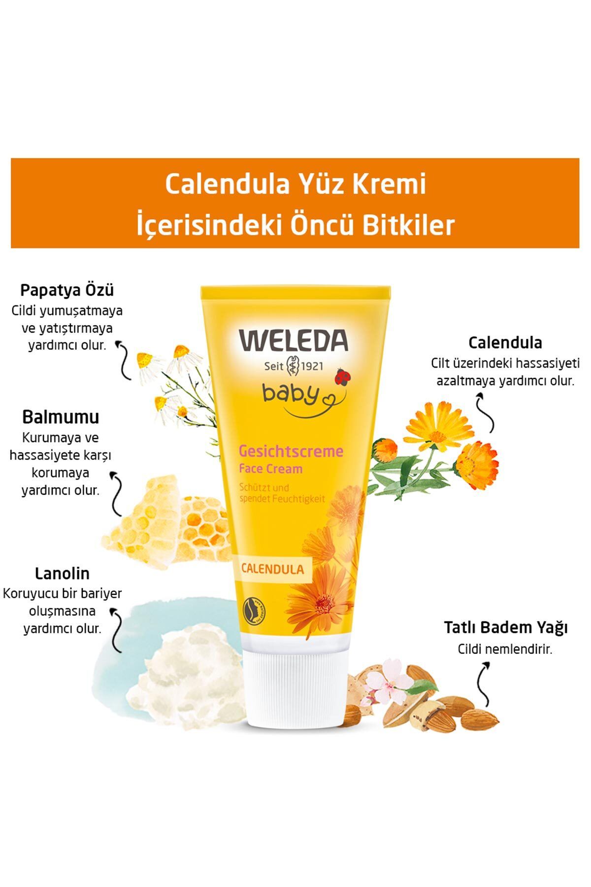 Calendula Organik Yüz Kremi 50 ml