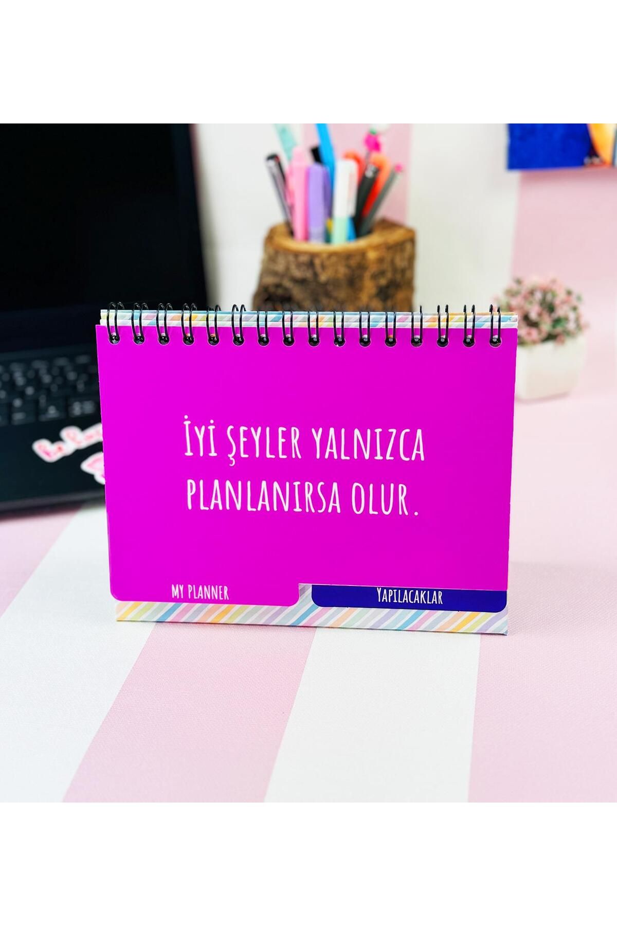 Şimdi Çalış Sonra Ağlarım Tasarımlı Yeni Nesil Masa Üstü Planner 2 Sayfa Sticker