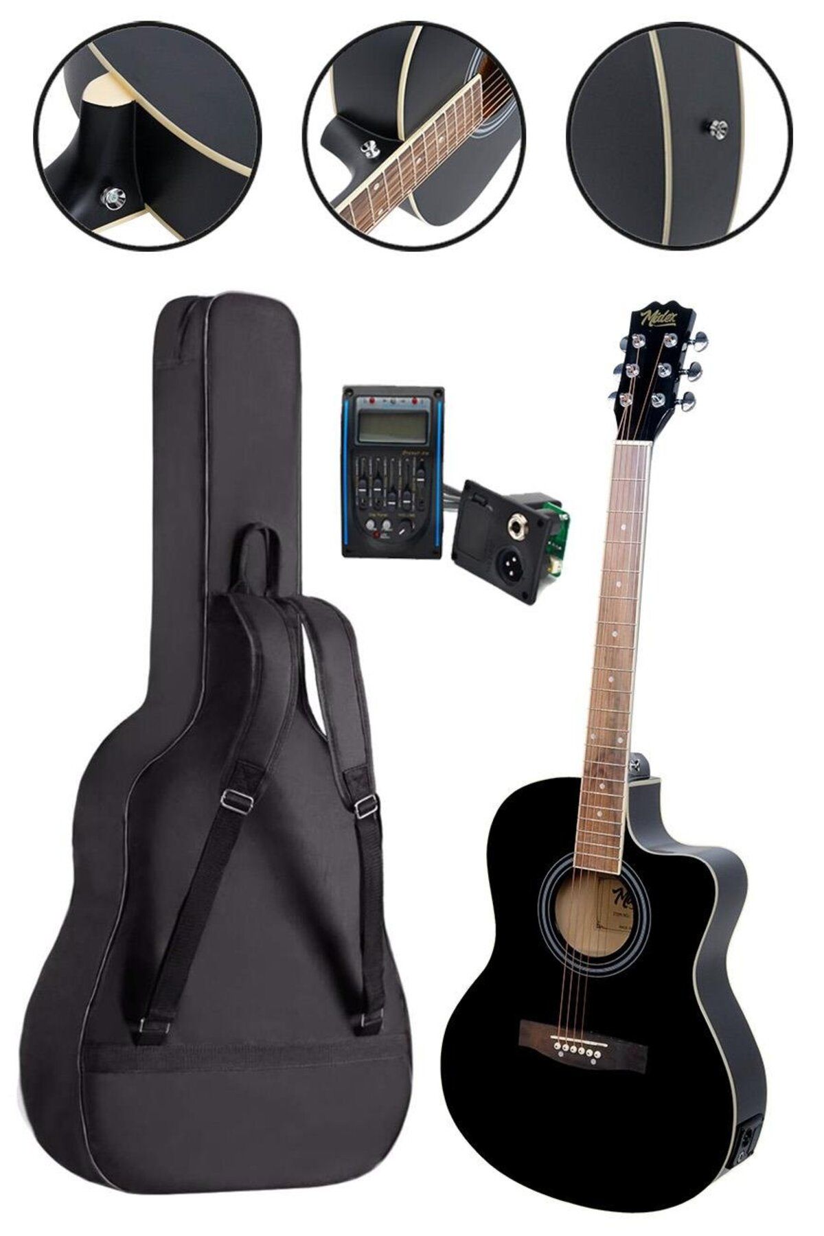 Xc-300xbk-eq Profesyonel Siyah Elektro Akustik Gitar 4/4 Yetişkin Üst Segment