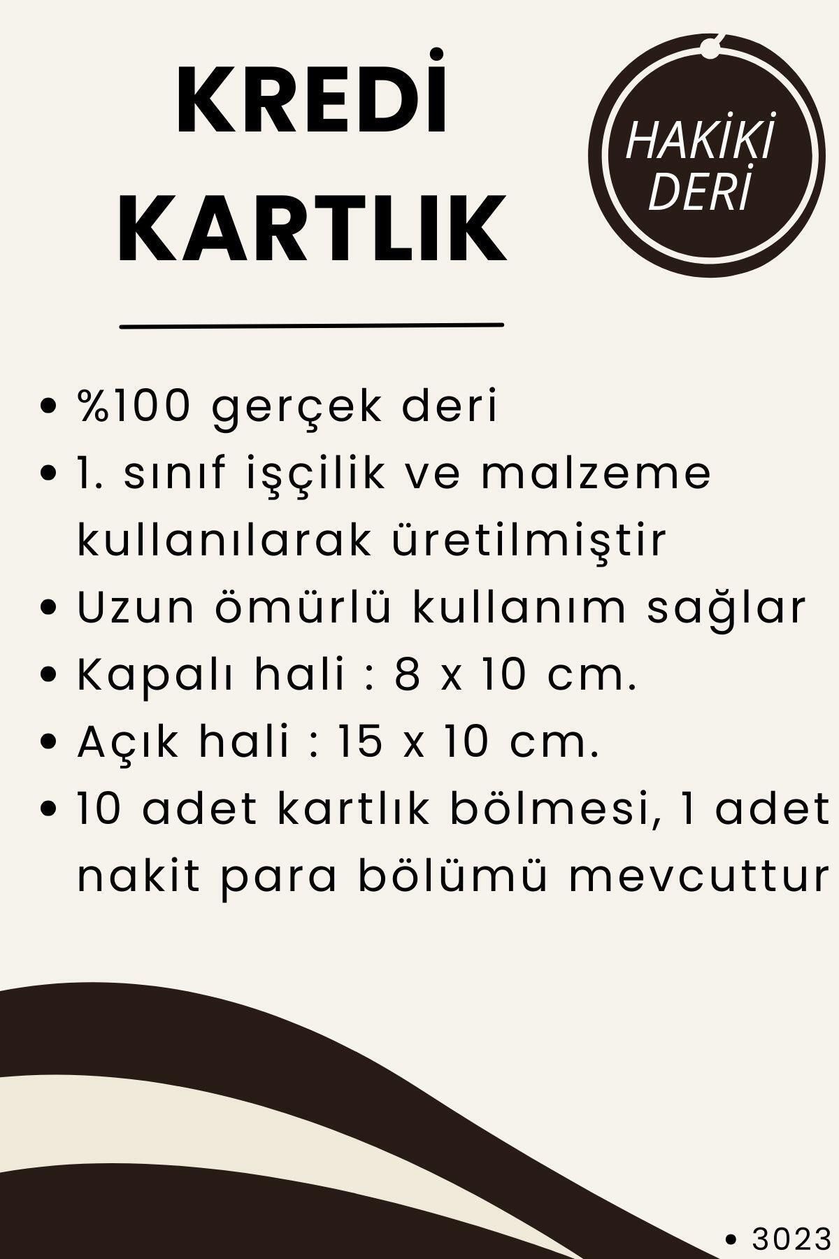 %100 Hakiki Deri Unisex Siyah Dikey Kartlık