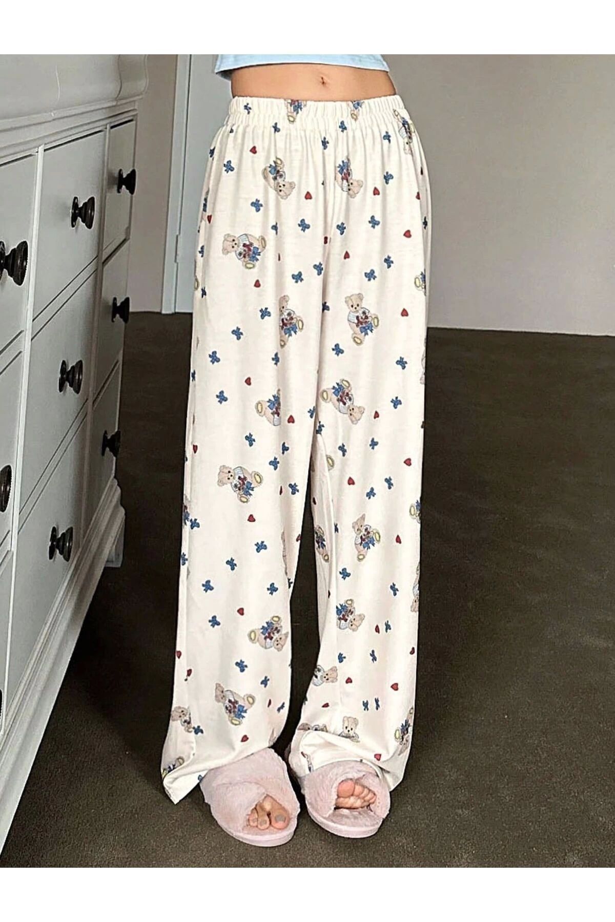 ViolonHarajuku Sevimli CuteWide Leg Unisex Eş...