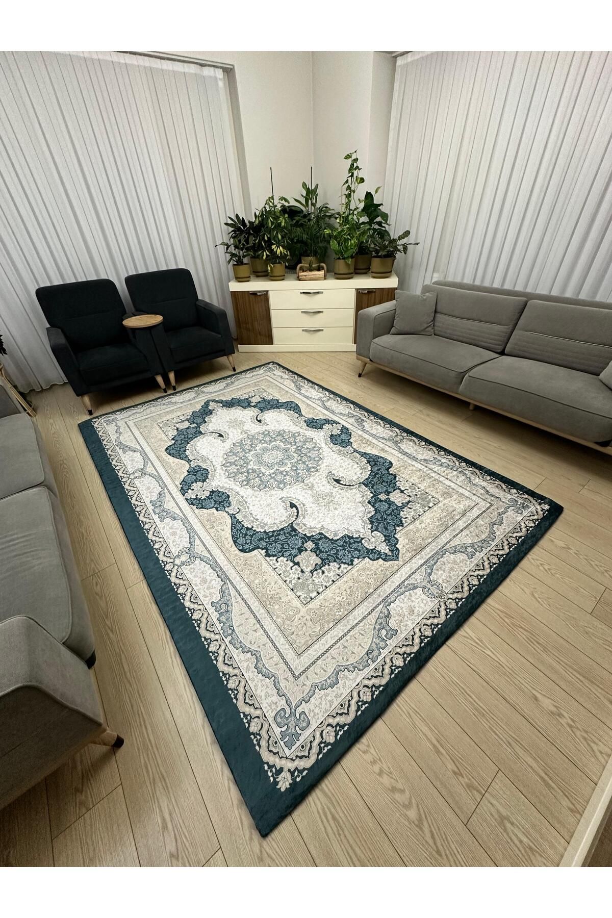 Süngersiz Halı Örtüsü - Lastikli - Yıkanabilir - Dijital Baskı - Ölçü 6m² 200x300 Cm Filistin