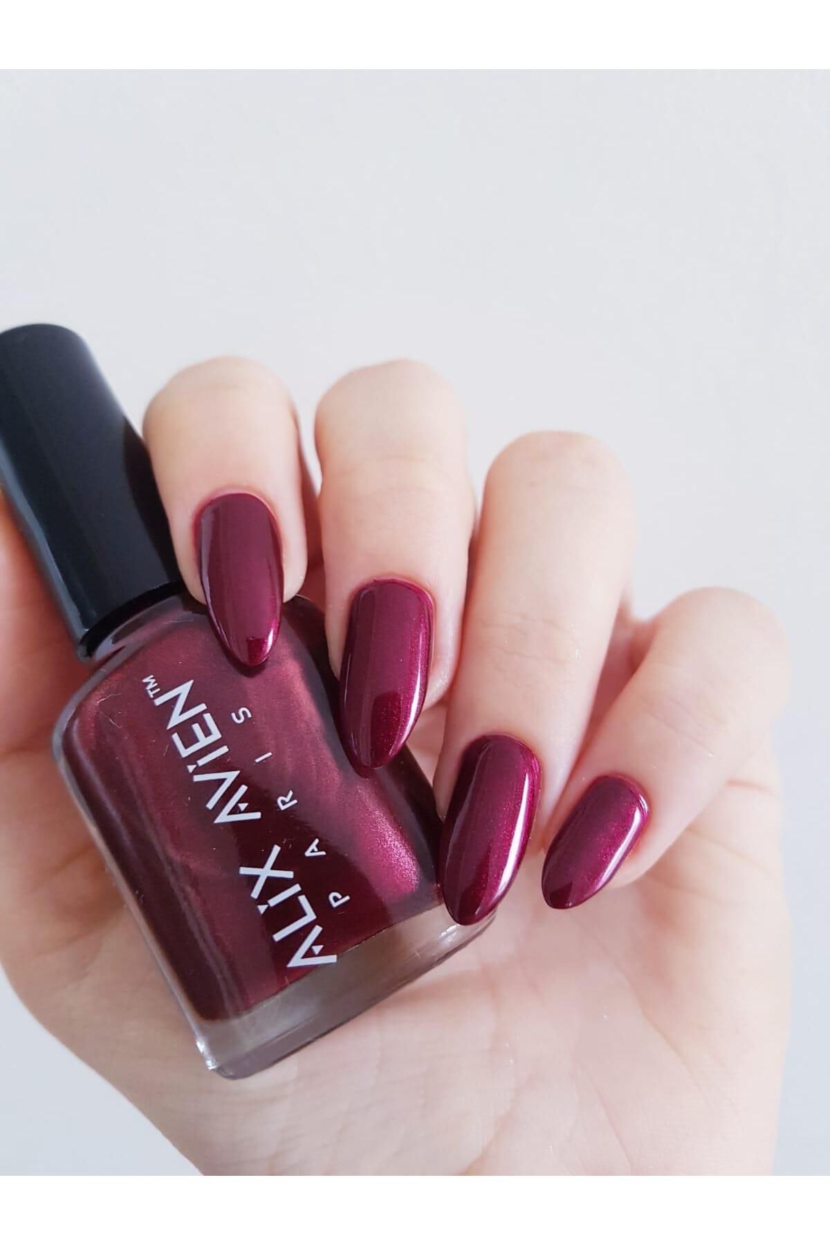 Sedefli Bordo Oje 33 - Yüksek Pigmentli Uzun Süreli Kalıcılık Hızlı Kuruma - Nail Lacquer 33