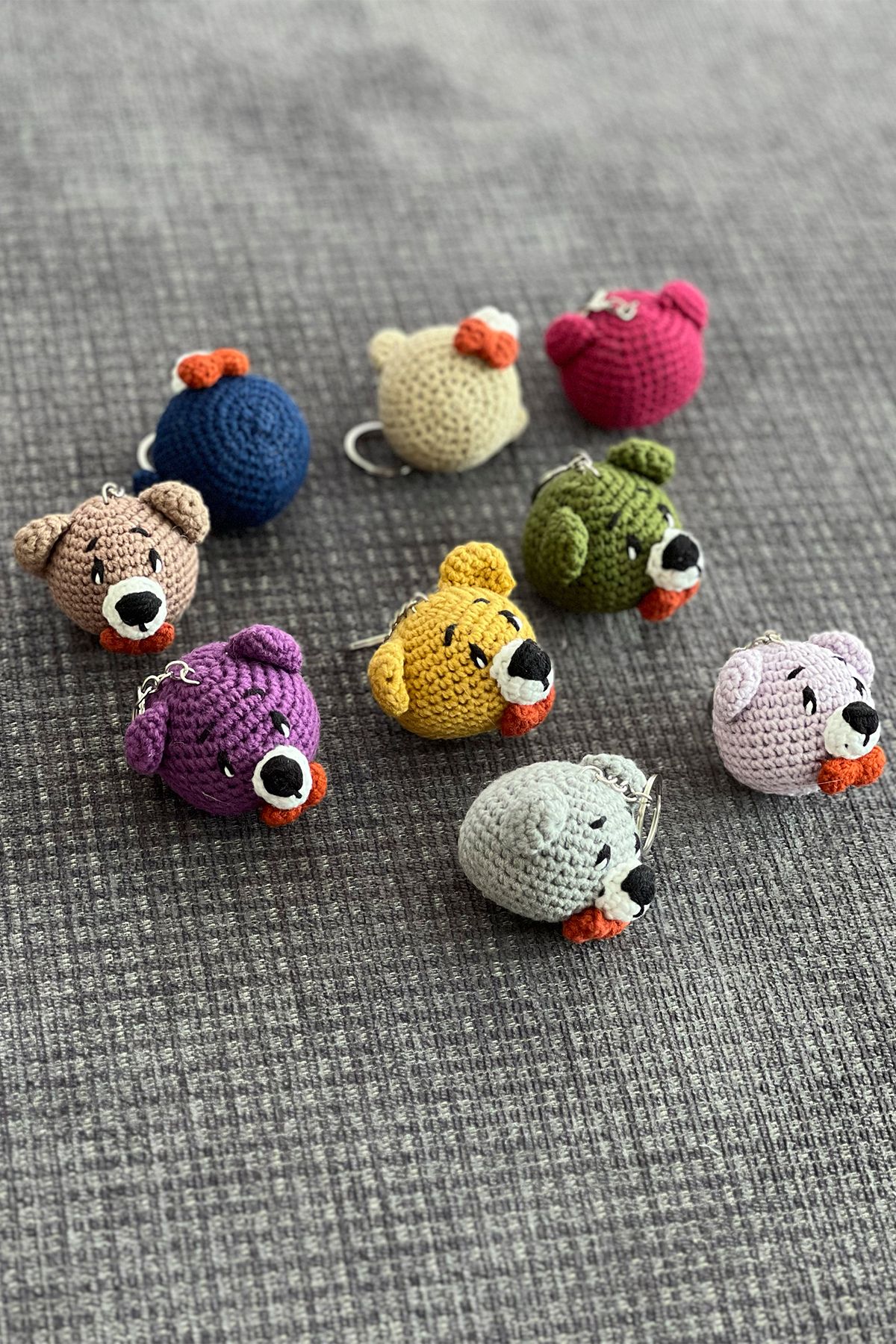 Unisex Anahtarlık Çanta Aksesuarı, El Yapımı, Amigurumi, Örgü, Organik Oyuncak Hediyelik Çanta Süsü