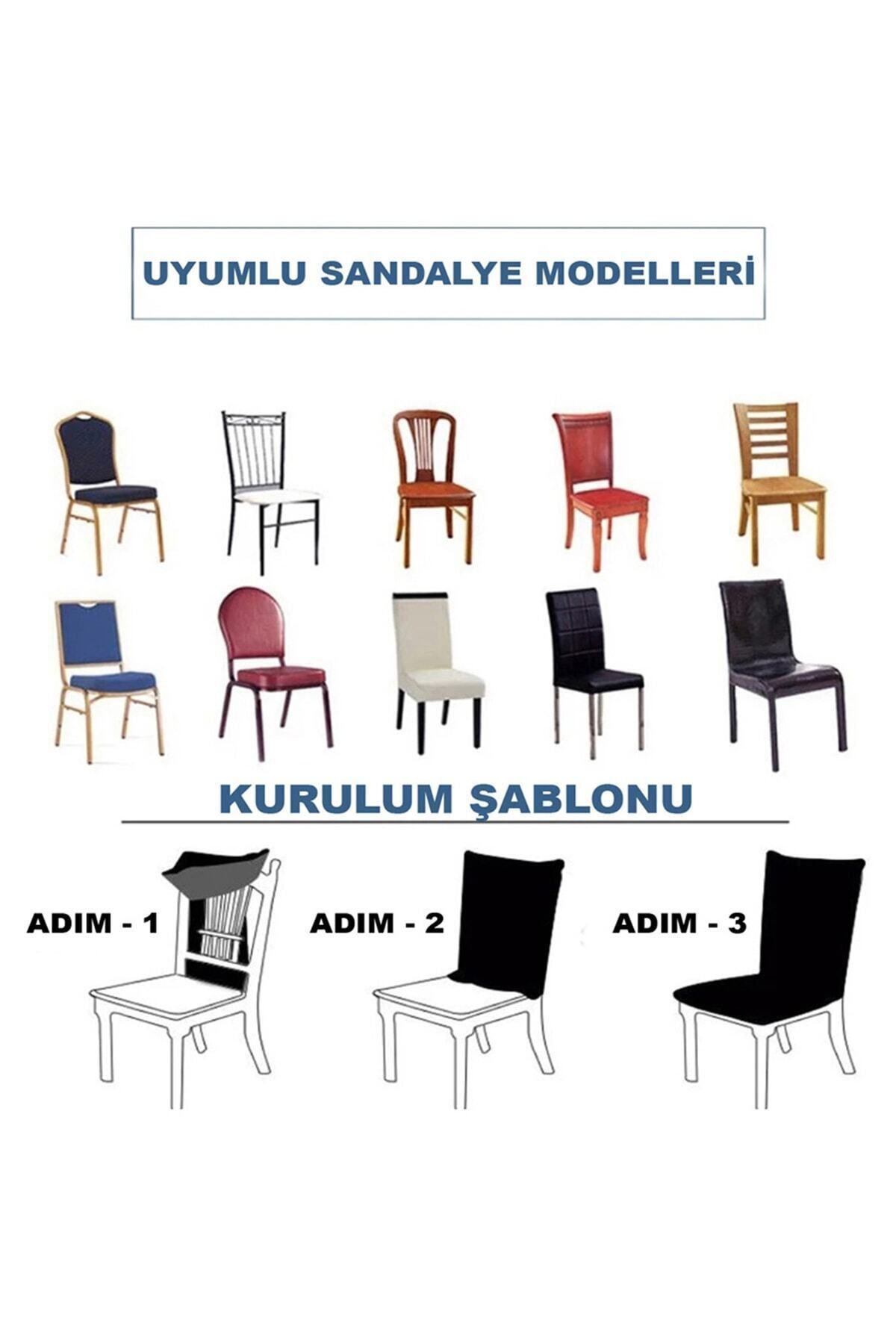 İpek Kadife Sandalye Kılıfı Likralı Lastikli Tekli Kadife Sandalye Örtüsü - Sarı