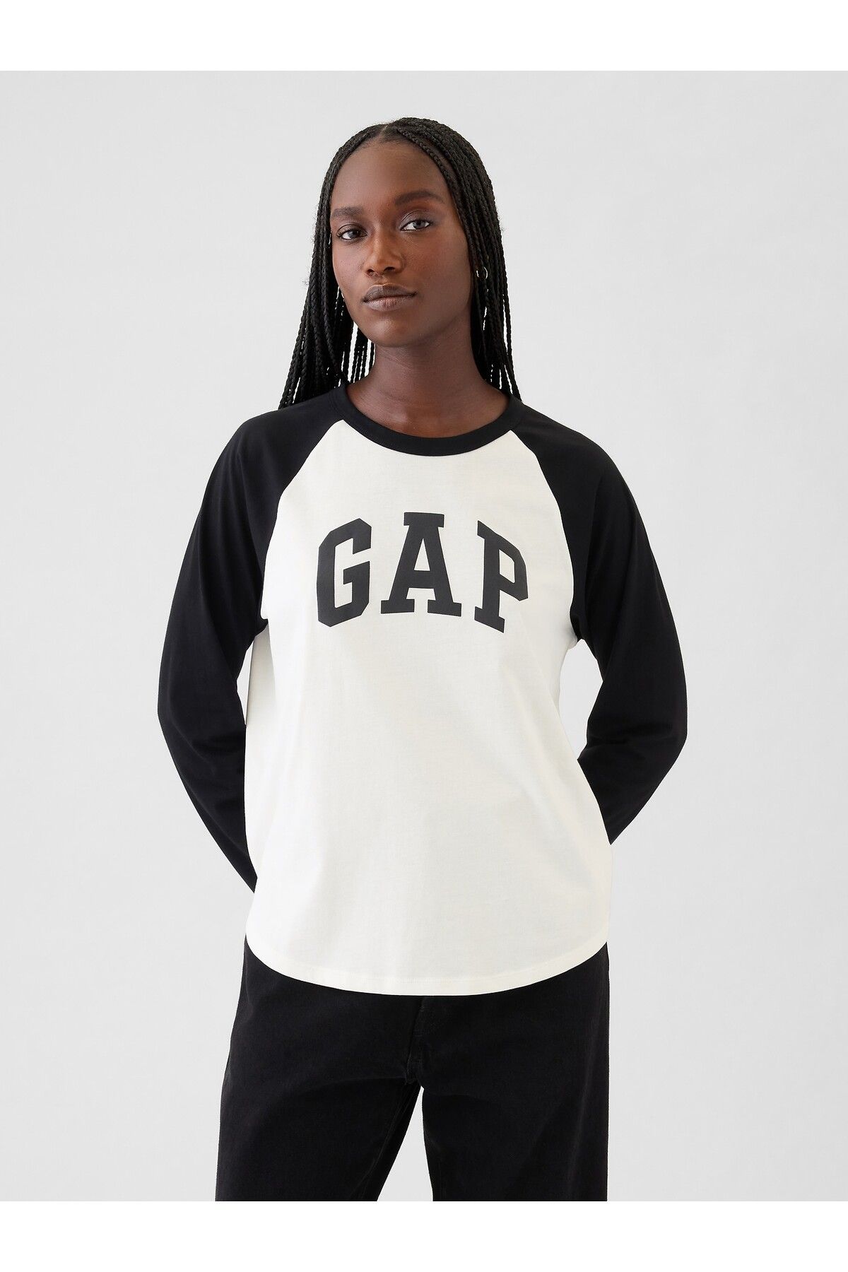 GAP Kadın Siyah Organik PamukRaglan Gap Logo...