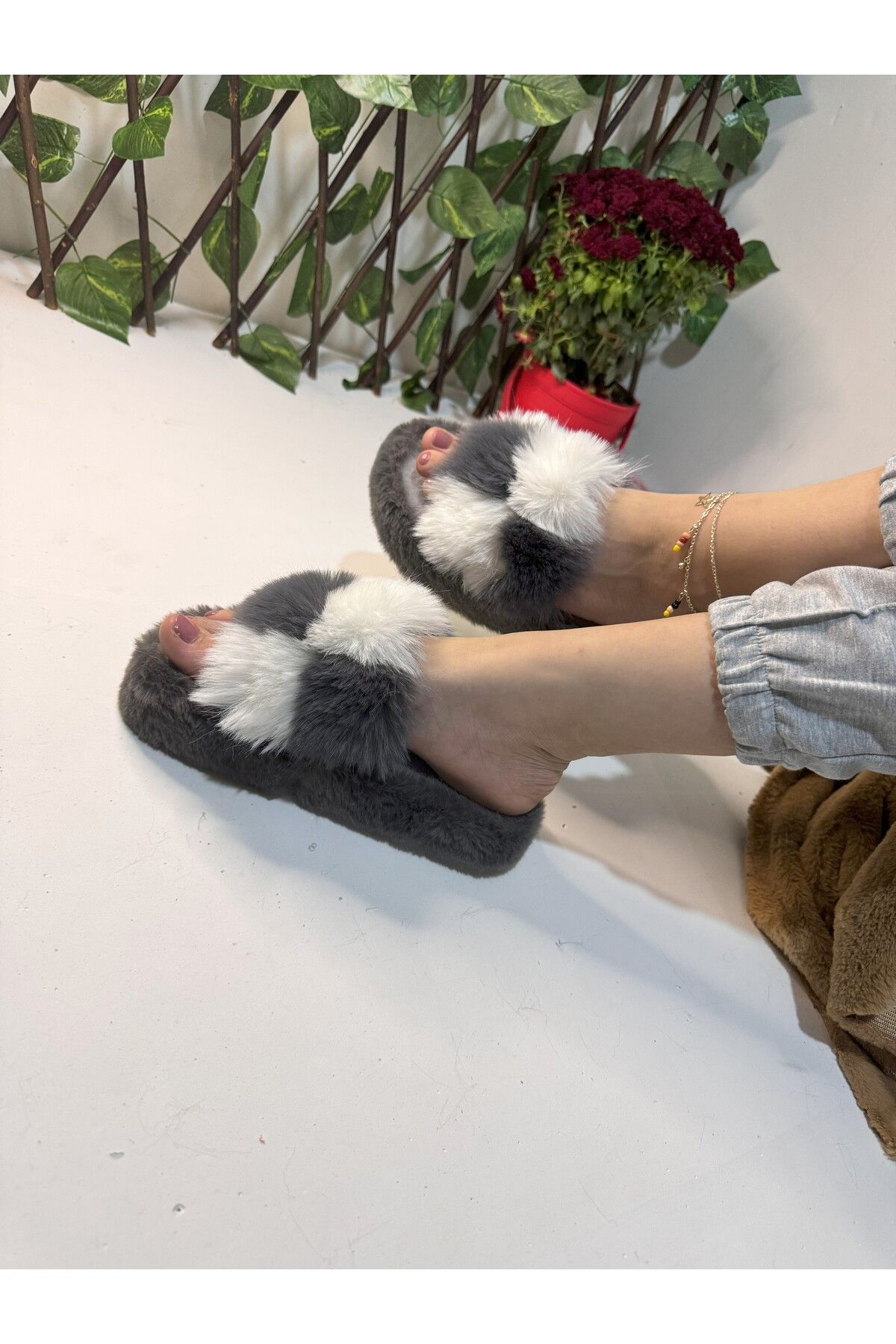 olgun slipper Sessiz Tüylü EvTerliği