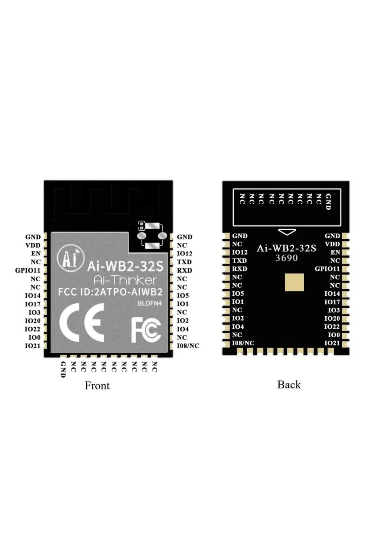 Robotistan Ai-WB2-32S WiFi veBluetooth Modülü