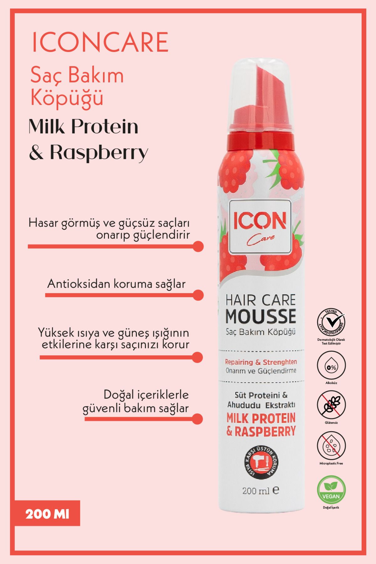 ICON SAÇ BAKIM KÖPÜĞÜ MILK PROTEIN & RASPBERRY