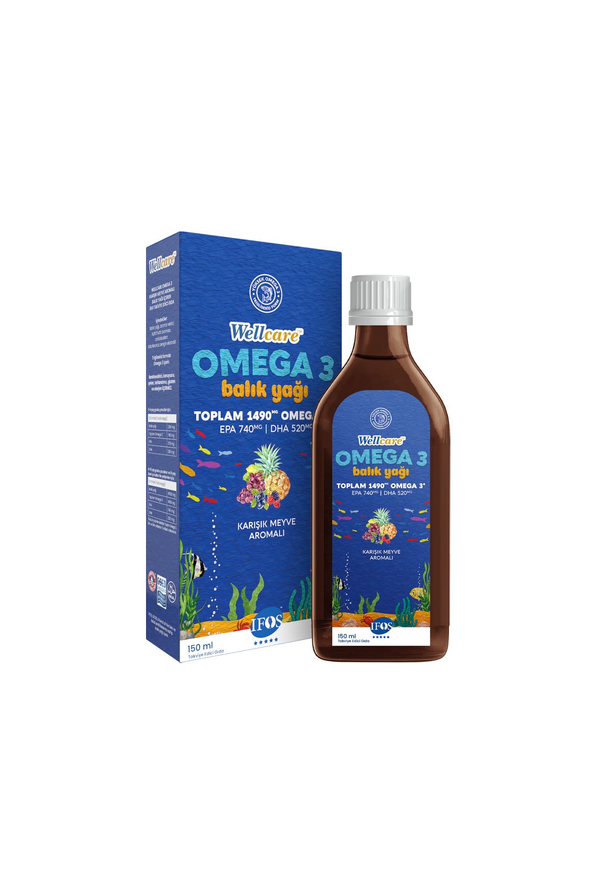 WellcareOmega 3 Fish OilKarışık Meyve Balık Y...