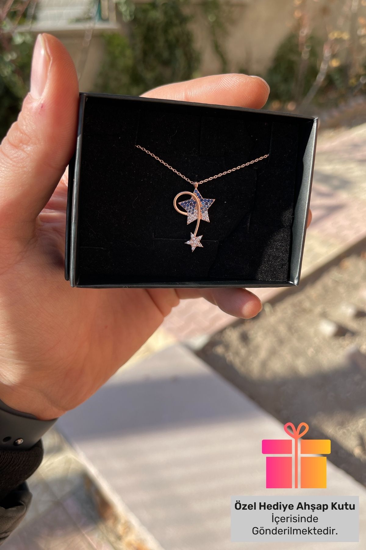 Lucente Jewellery HediyeKutulu Yıldız 925 Aya...