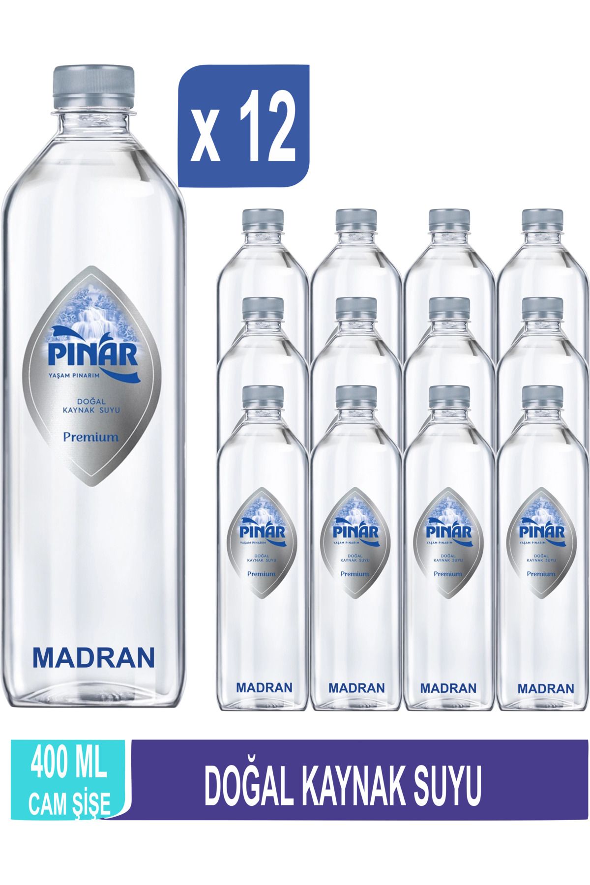 Pınar Premium Pet Su 400 ML x12