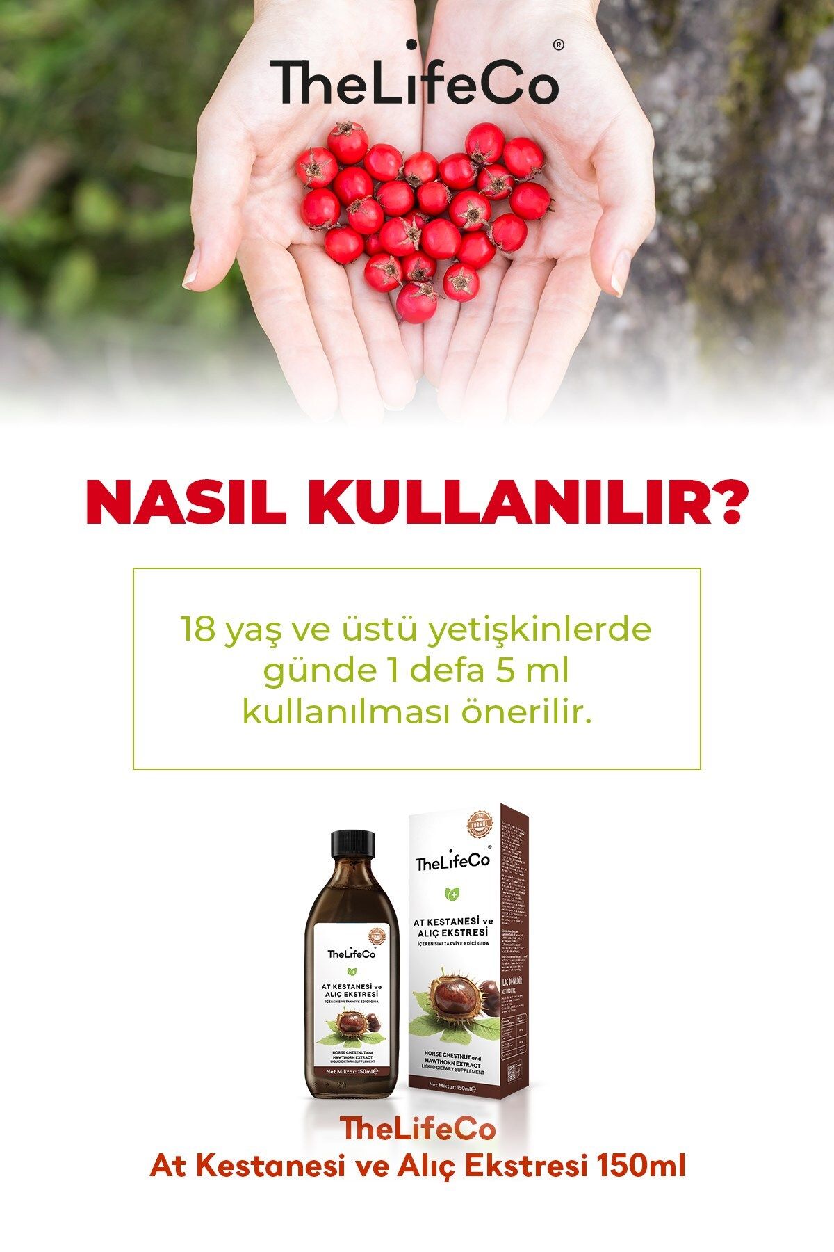 At Kestanesi & Alıç Ekstresi Içeren Sıvı Takviye Edici Gıda 150 ml