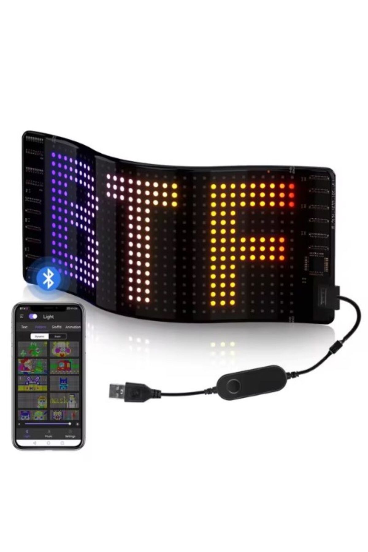 Matrix Piksel LED Panel Tabela Bluetooth Uygulama rgb 5v kayar tabela