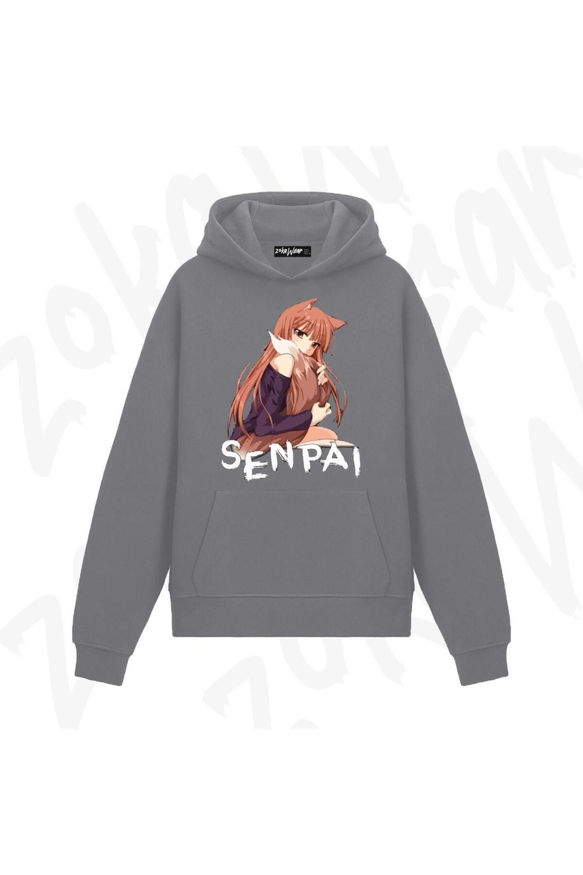 ZOKAWEAR Senpai Wolf AnimeBaskılı Duman Sweat...