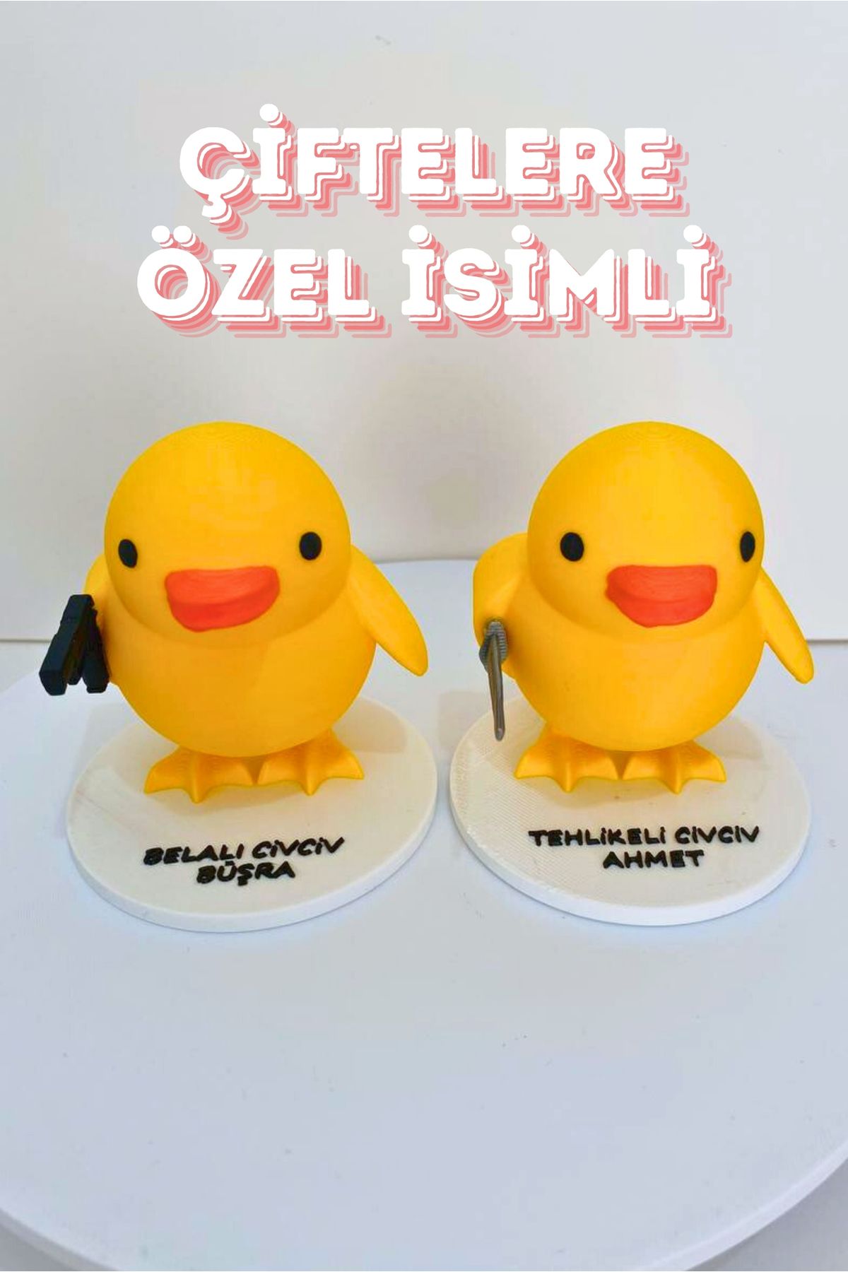 Piyo Design2 ADET KişiyeÖzel Çiftler İçin "Te...