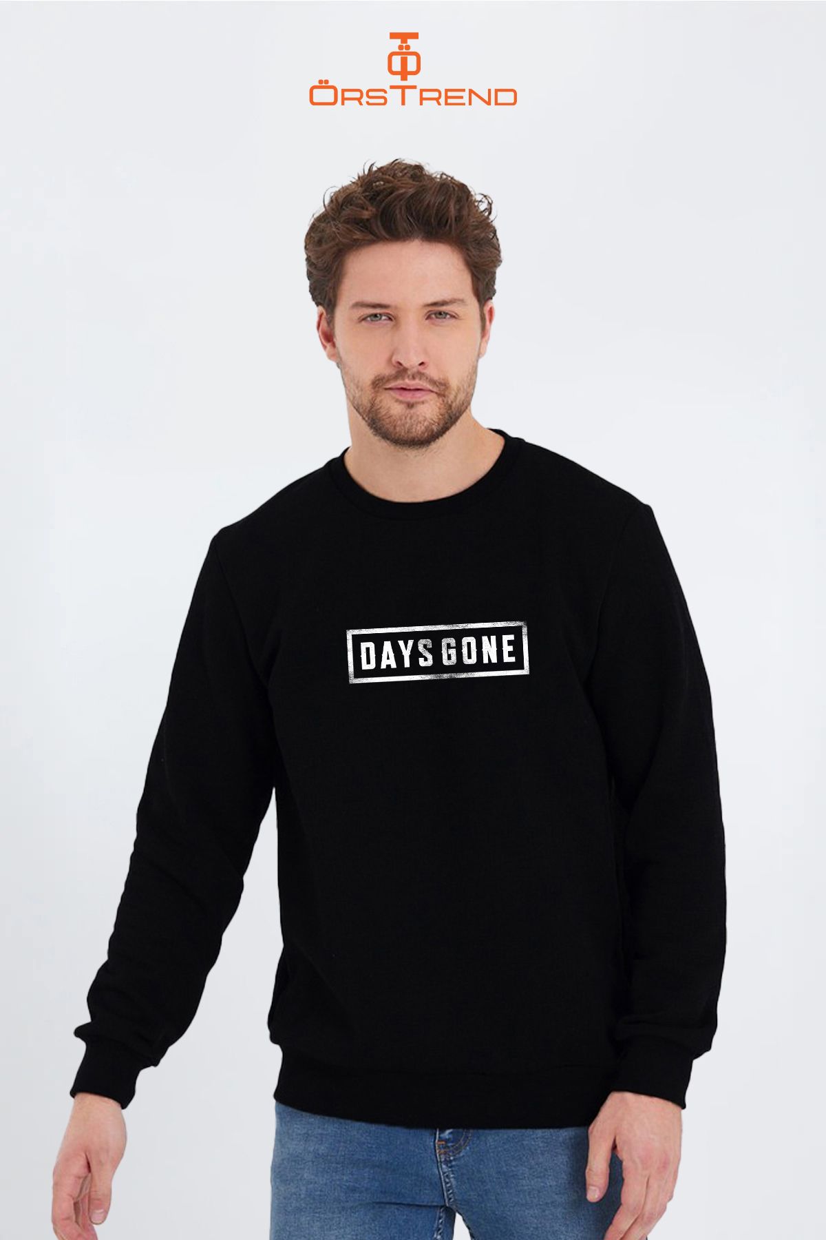 Days Gone Baskılı Unisex Bisiklet Yaka Sweatshirt