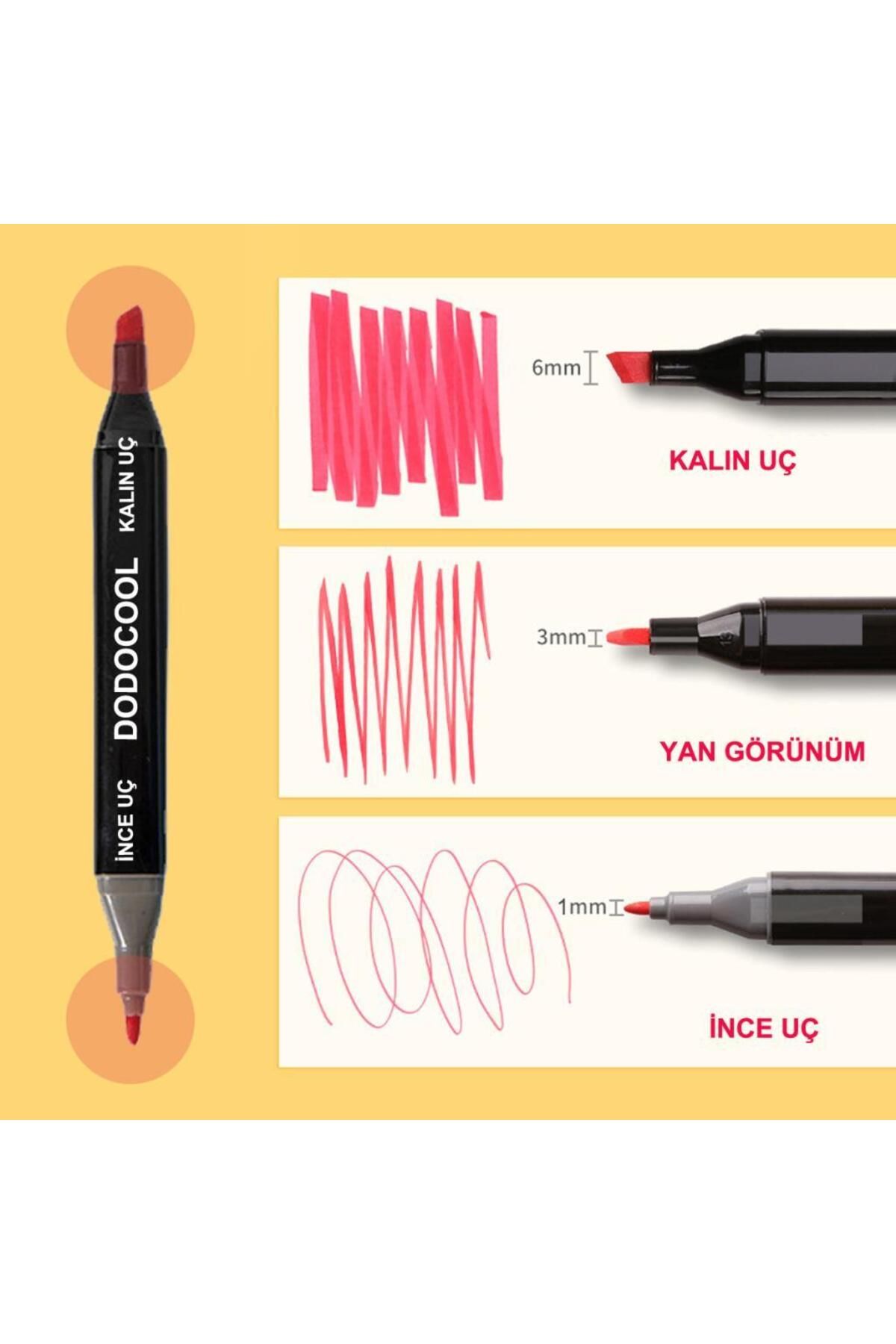 60’lı Çift Uçlu Touch Marker Art Tasarım Kalem Seti Çanta Taşınabilir Ithal Ürün