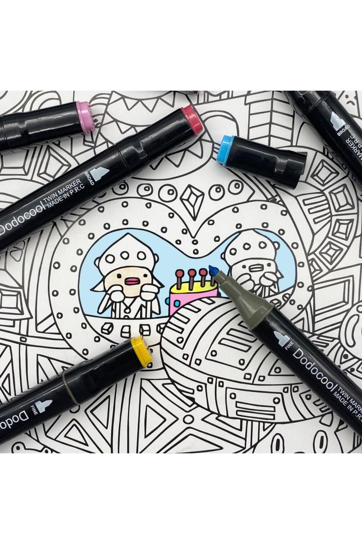 60’lı Çift Uçlu Touch Marker Art Tasarım Kalem Seti Çanta Taşınabilir Ithal Ürün