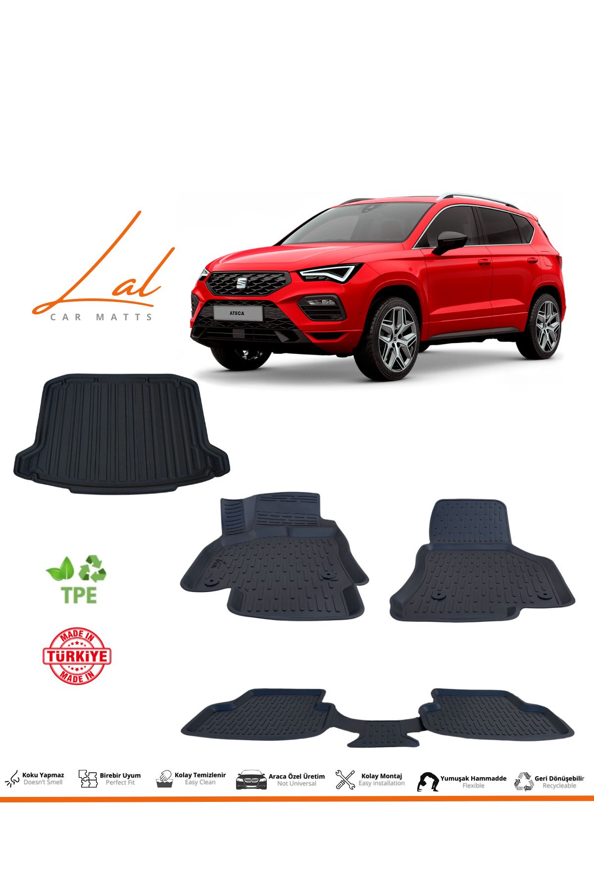 Lal Seat Ateca 4*2 2017+ 3DHavuzlu Paspas Bag...