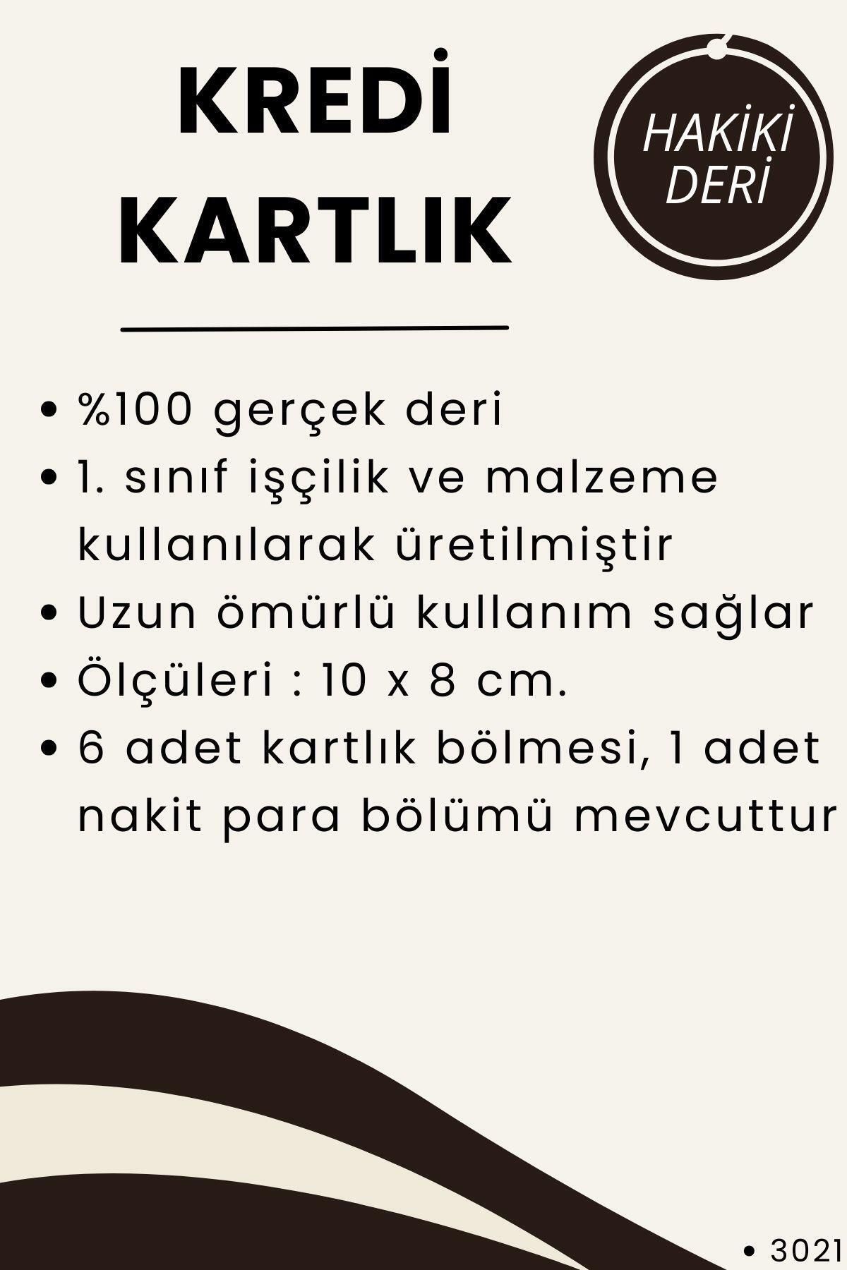 %100 Hakiki Deri Unisex Siyah Yatay Kartlık