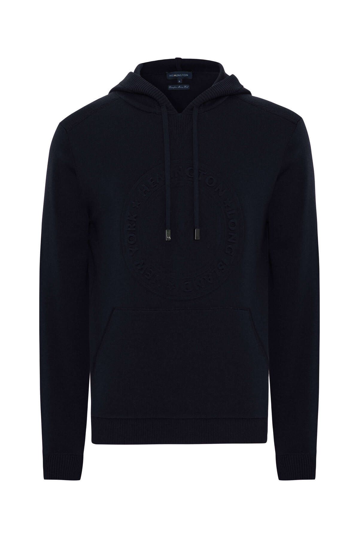 M Logolu Kapüşonlu Lacivert Hoody